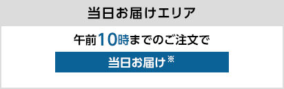 当日お届けエリア 午前10時までのご注文で当日お届け