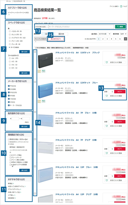 商品一覧を確認して、商品をさらに絞り込む